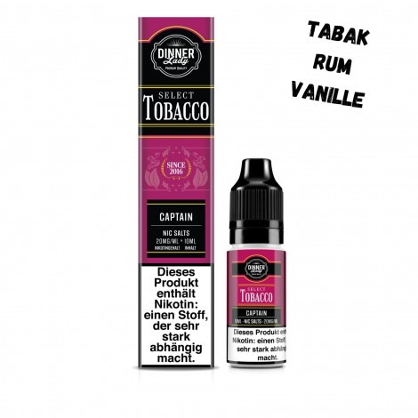Captain Nikotinsalz Liquid 10ml Dinner Lady Select Tobacco