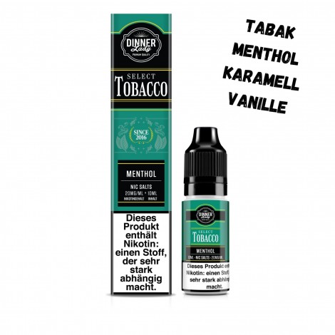 Menthol Nikotinsalz Liquid 10ml Dinner Lady Select Tobacco