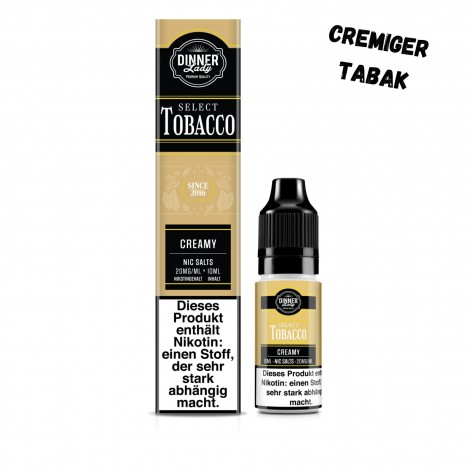 Creamy Nikotinsalz Liquid 10ml Dinner Lady Select Tobacco
