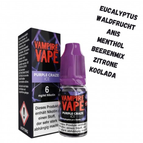 Purple Craze Ice Liquid 10ml Vampire Vape