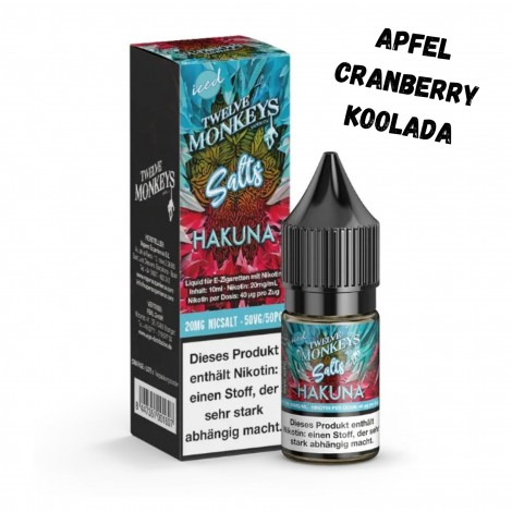Hakuna Iced Nikotinsalz Liquid 10ml Twelve Monkeys