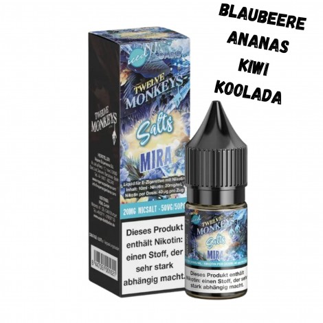 Mira Iced Nikotinsalz Liquid 10ml Twelve Monkeys