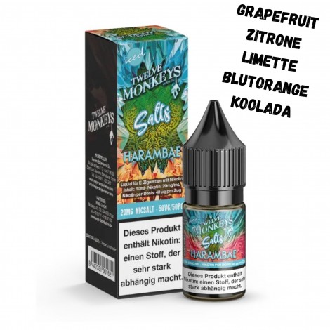 Harambae Iced Nikotinsalz Liquid 10ml Twelve Monkeys