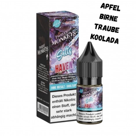 Haven Iced Nikotinsalz Liquid 10ml Twelve Monkeys