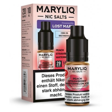 Peach Strawberry Watermelon Ice Nikotinsalz Liquid 10ml Maryliq