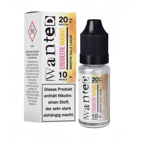Erdbeere Mango Nikotin Salz Liquid  10ml Wanted Overdosed