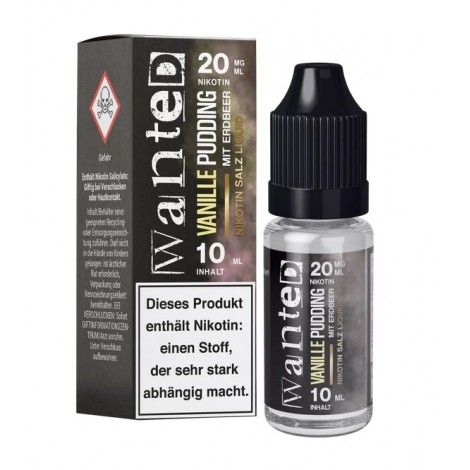 Vanillepudding mit Erdbeer Nikotin Salz Liquid  10ml Wanted Overdosed
