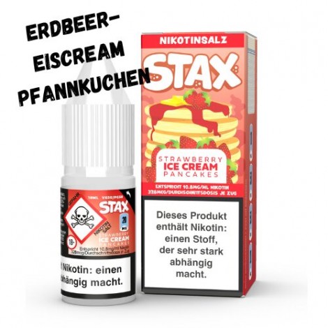 Strawberry Ice Cream Pancakes Nikotinsalz Liquid 10ml Strapped Stax