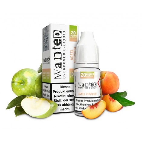 Apfel-Pfirsich Nikotin Salz Liquid Wanted Overdosed